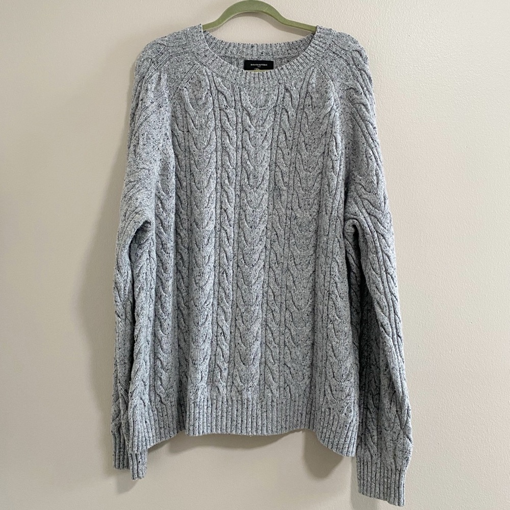 Banana Republic Factory Men's Grey Cable Knit Sweater